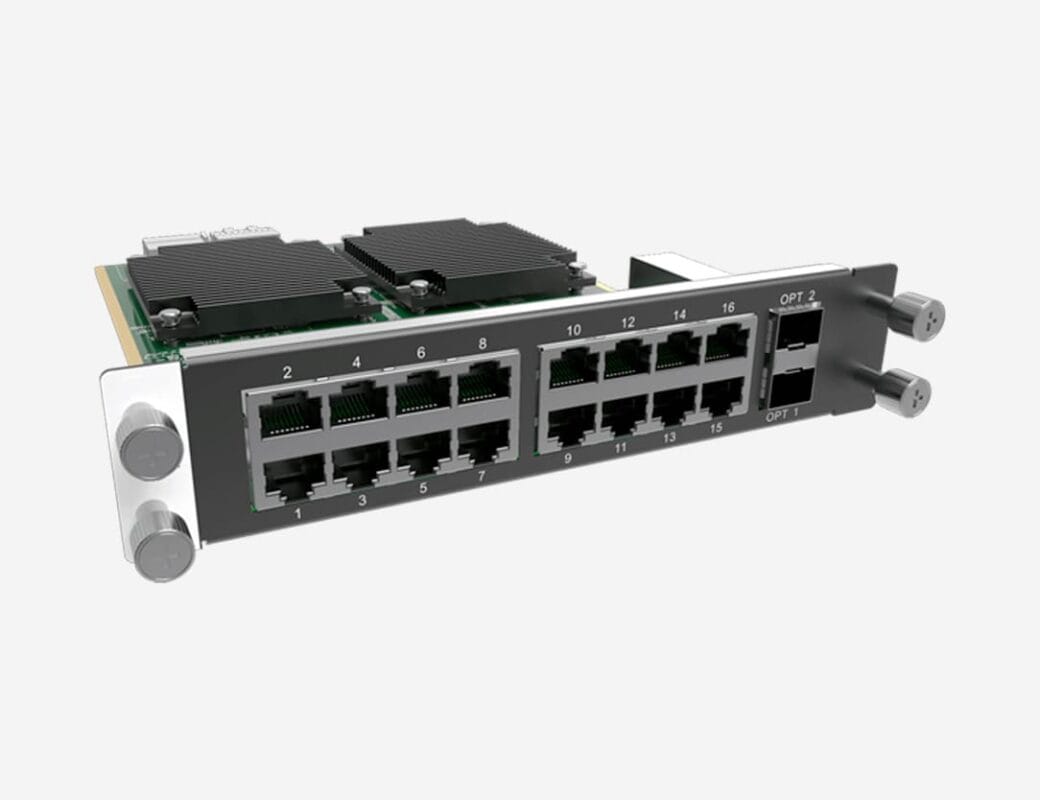 16xRJ45 +2x Fiber output Card Left