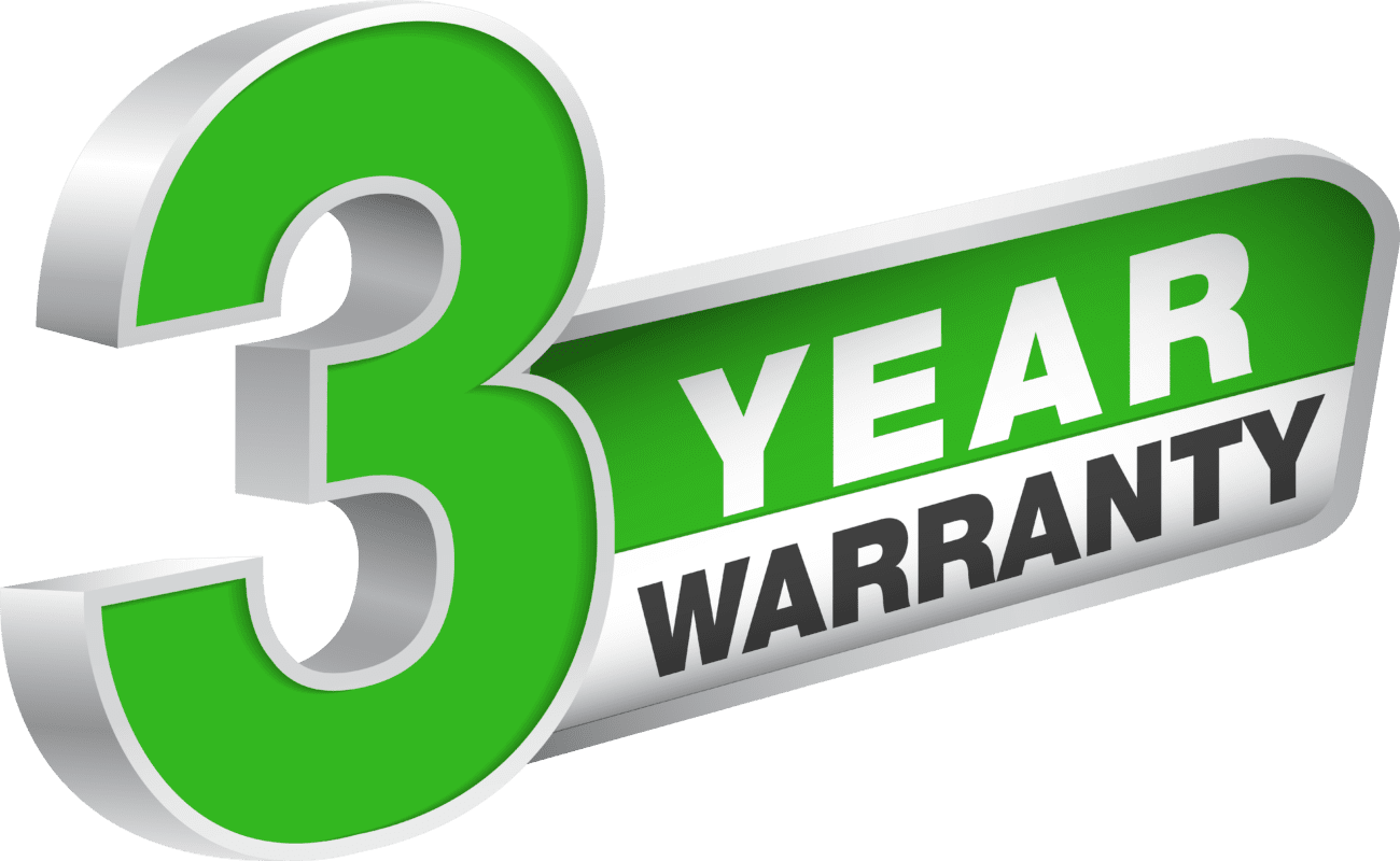3 Year Warranty