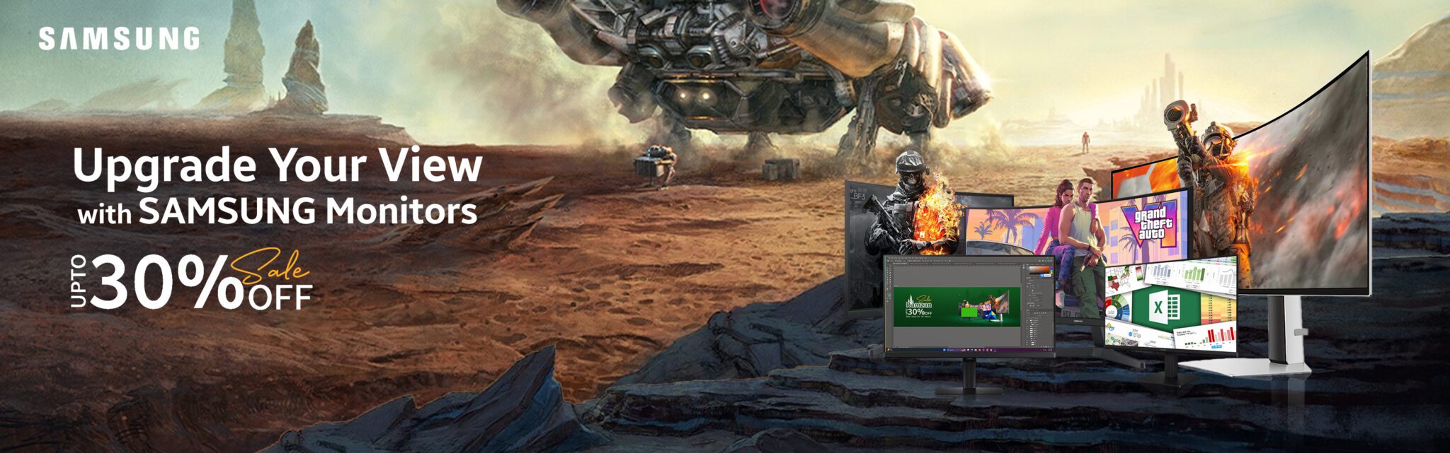 Samsung Monitors Banner For Meeram store web